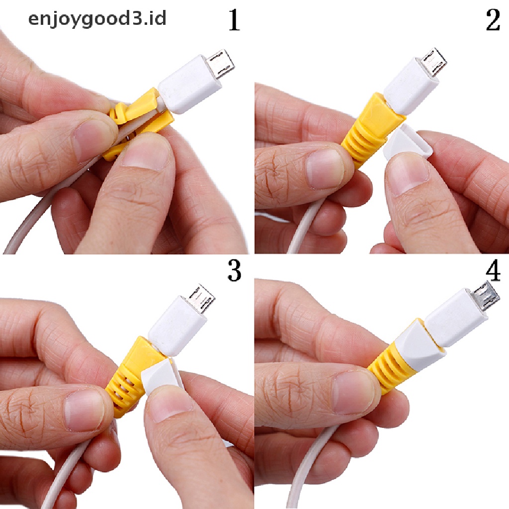 4pcs Pelindung Kabel Charger Usb