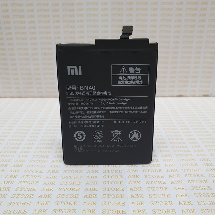 Batre Baterai Battery Xiaomi Redmi 4 Prime - Pro BN40 Original