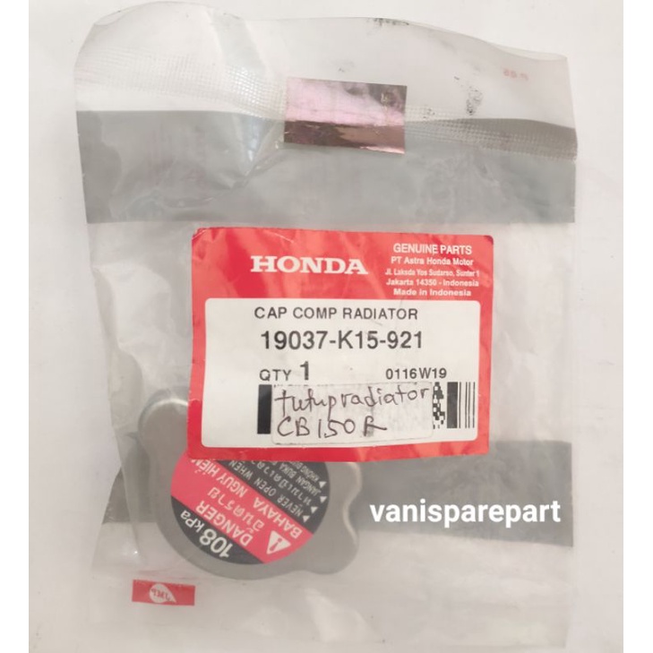Cap Comp Tutup Radiator CB 150 R K15 Ori Honda