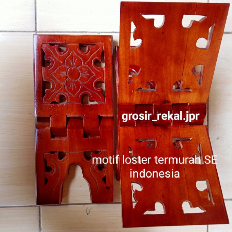 rekal motif loster..kayu jati mahoni clear gloss