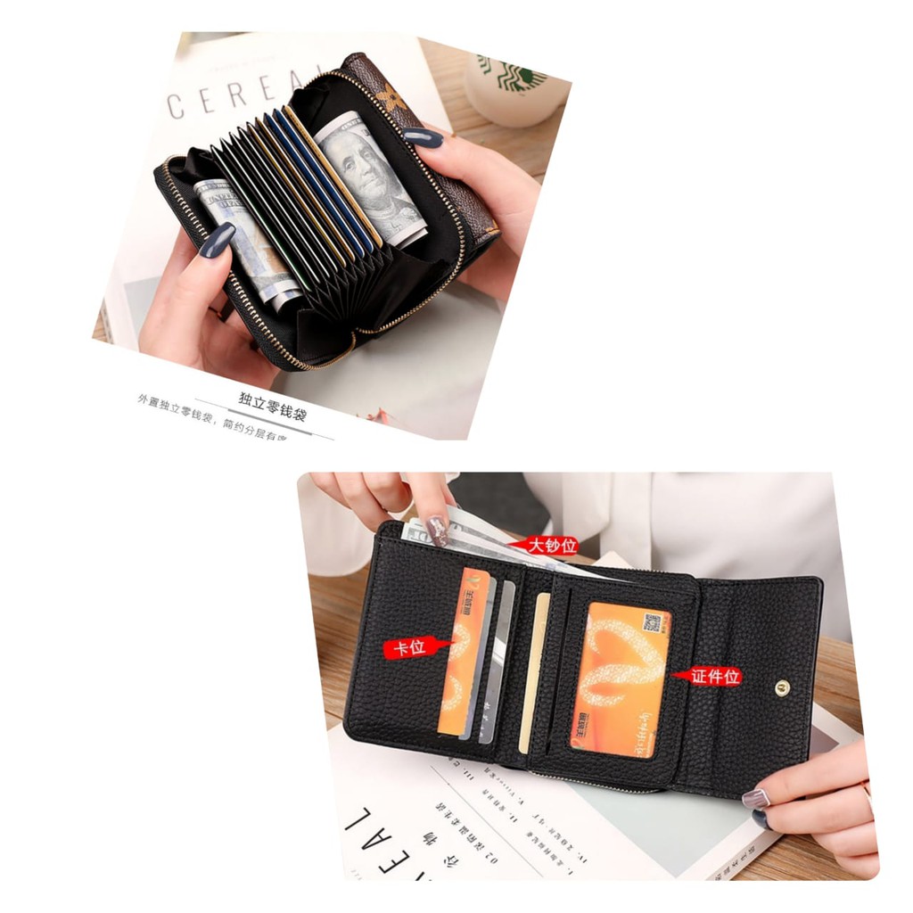 DOMPET LIPAT WANITA KECIL KALIMA KULIT IMPORT BATAM KOREA BRANDED MURAH CEWEK MINI SLOT KARTU PENDEK