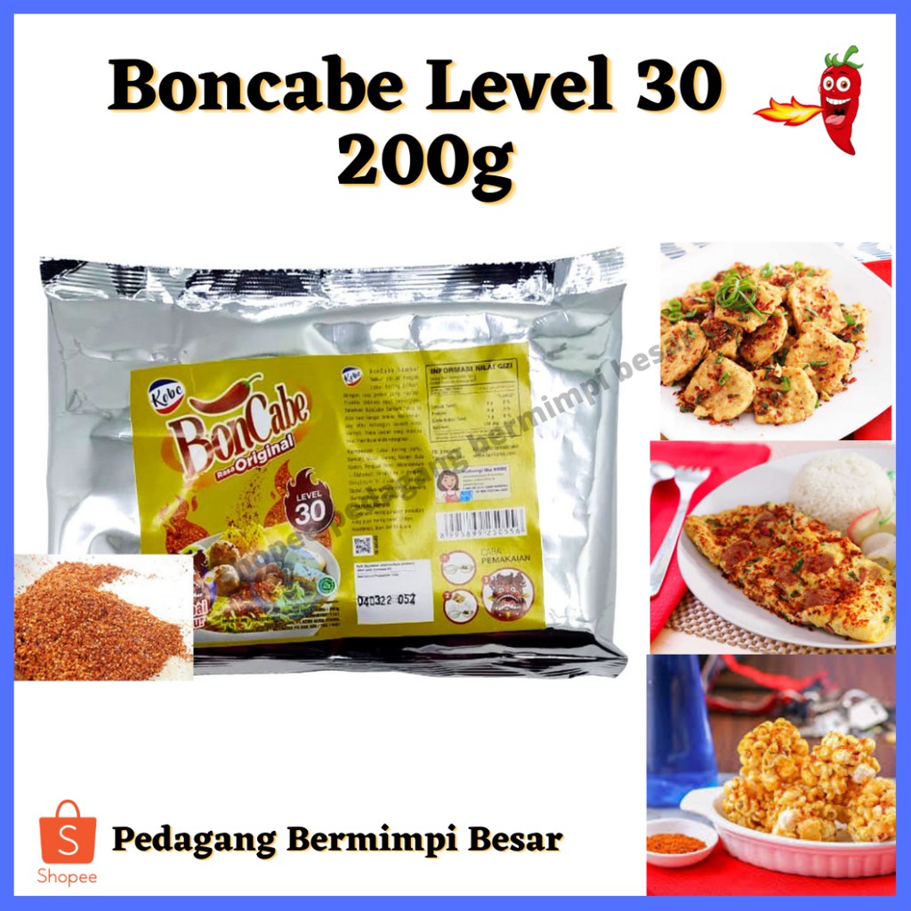 Boncabe Level 30 200gr | Bon Cabe | Cabe Bubuk | Cabai Bubuk