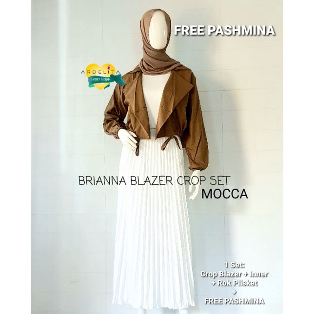 $FREE PASHMINA$ BRIANNA  SET  HEMAT  LENGKAP/PAKET  OOTD HIJAB BAJU KOREAN STYLE BLAZER