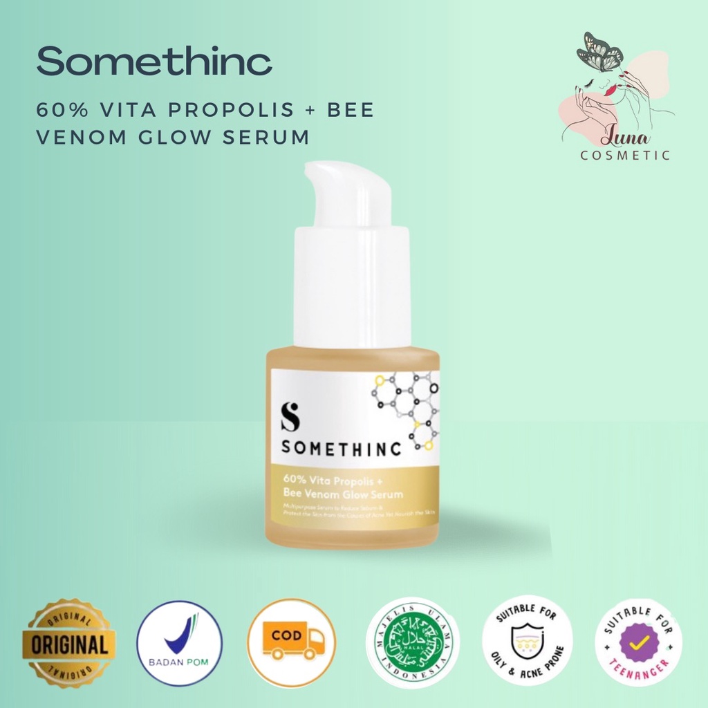 SOMETHINC 60% Vita Propolis + Bee Venom Glow Serum - Kulit Glowing Bebas Jerawat 20ml