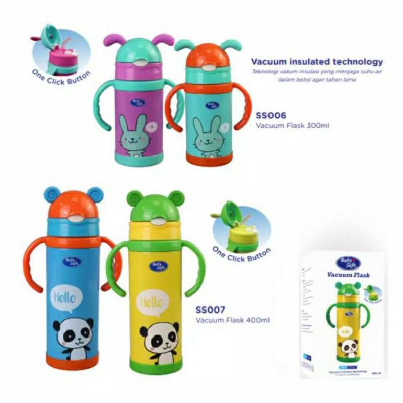 BABYSAFE VACUM FLASK BOTOL TERMOS 300 ML /SS006/SS007