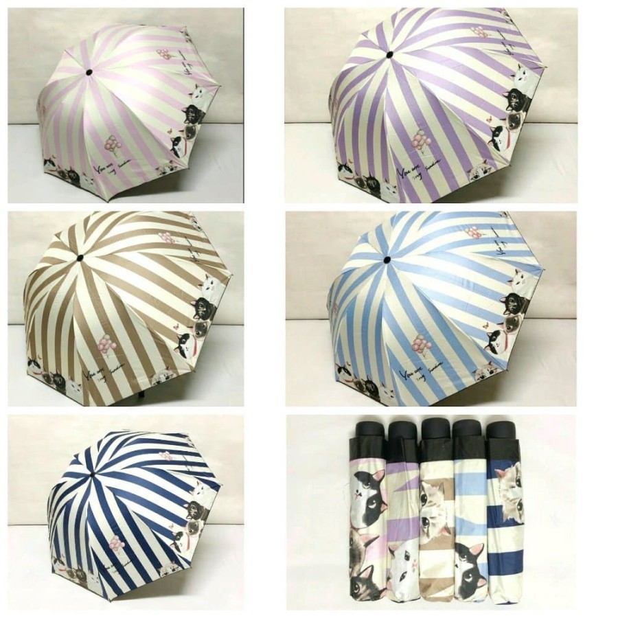 Payung lipat 3 / payung kucing cat / you are my sunshine Anti Uv