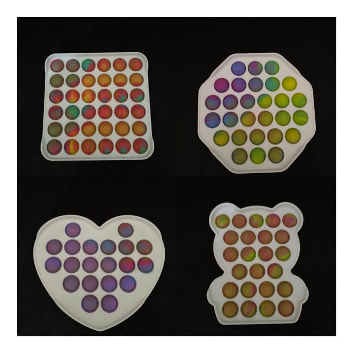 MMTOYS CM-P19 Fidget Toys Pop It PLASTIK Gelembung Dorong Permainan Anak Papan Pelangi Populer-1