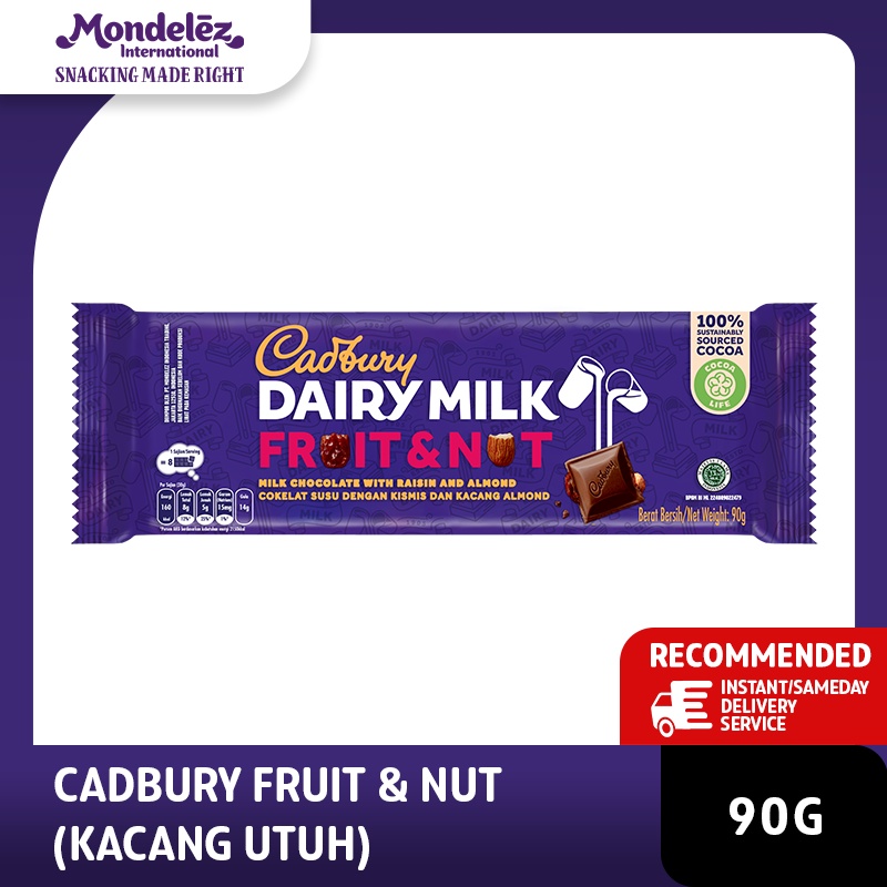 Promo Harga Cadbury Dairy Milk Fruit & Nut 90 gr - Shopee