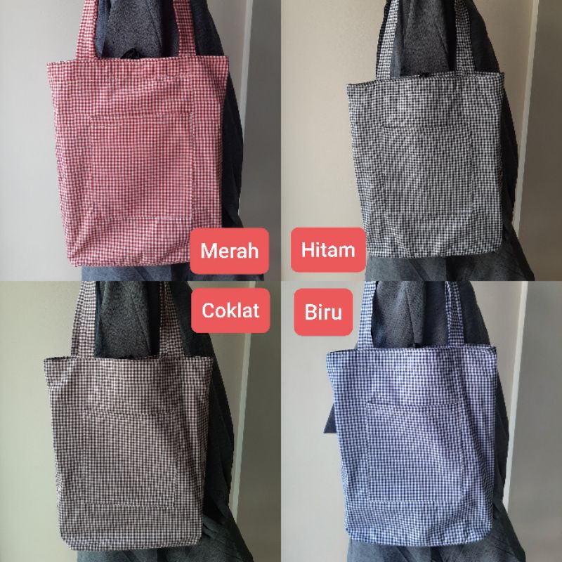 TAS KAIN KATUN MOTIF KOTAK