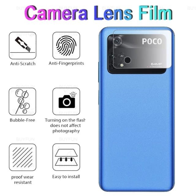 POCO M4 PRO 4G ANTI GORES KAMERA BELAKANG TEMPERED GLASS CAMERA PROTECTOR ANTIGORES CAMERA SCREEN FLEXIBLE