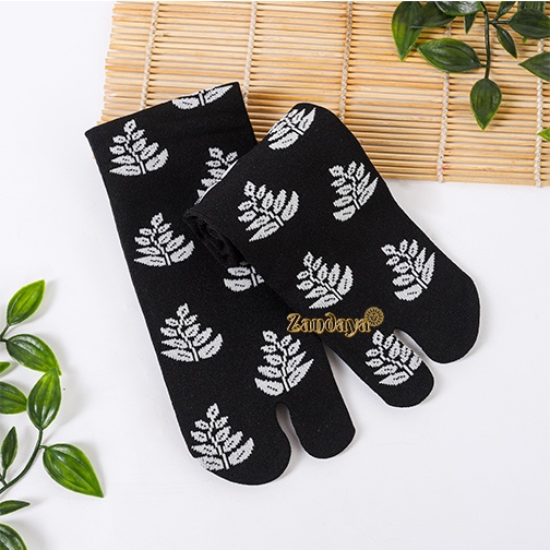 [PREMIUM] KAOS KAKI JARI JEMPOL NILON WANITA MUSLIMAH MOTIF DAUN