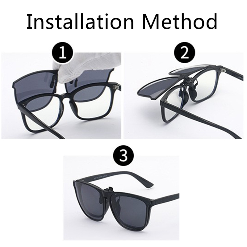 Flip Up Clip On Sun Glasses For Men Driving Glasses Clips Light Fishing Female Anti UVA UVB Polarized Night Vision Lens|Men's Sunglasses