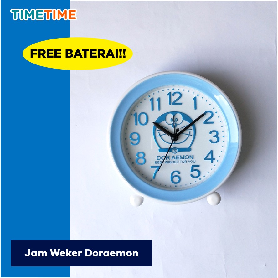 Jam Meja Weker Beker Doraemon Hello Kitty Micky Mouse FREE BATERAI A260