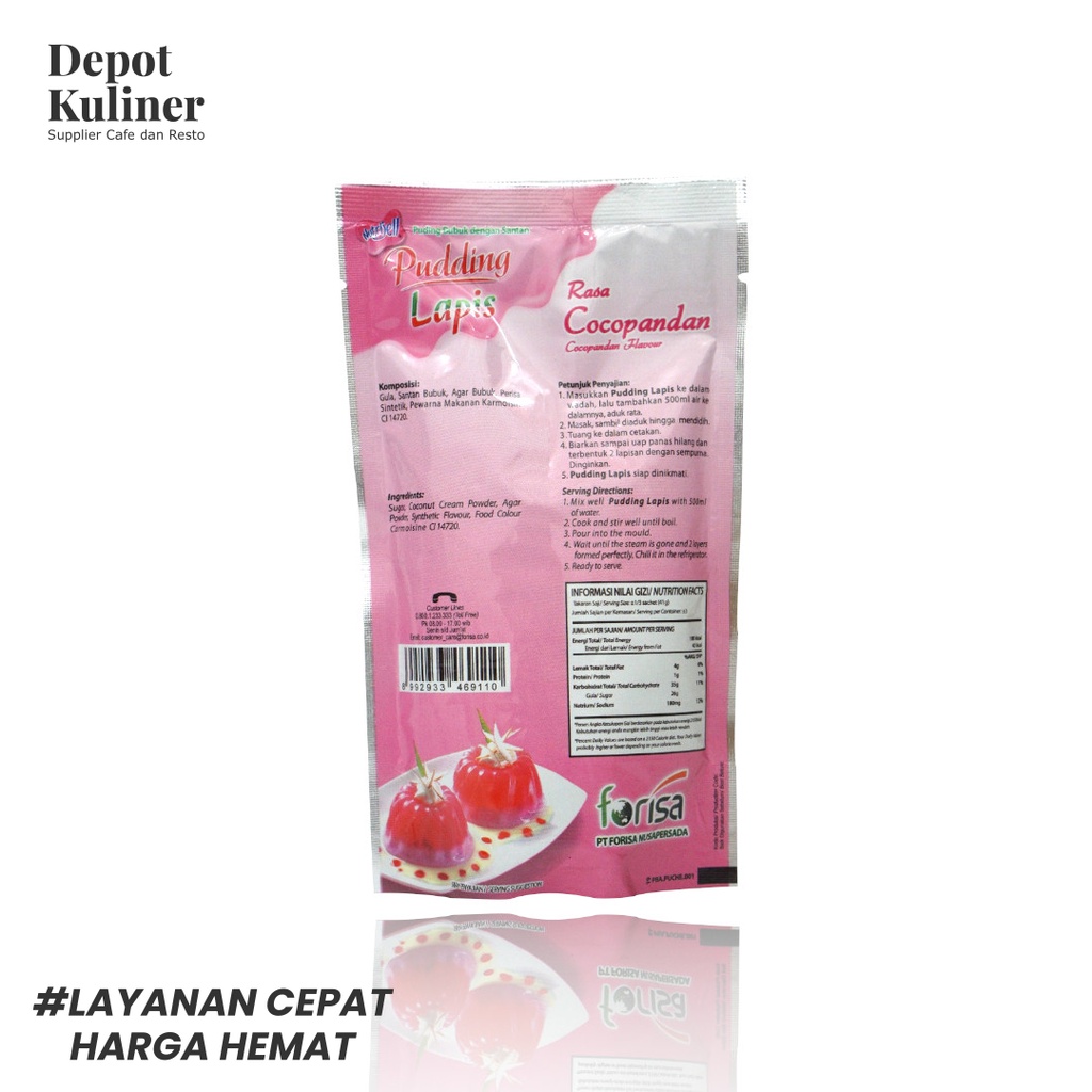 Nutrijell Pudding Lapis Rasa Cocopandan 110gr Cocopandan Flavour