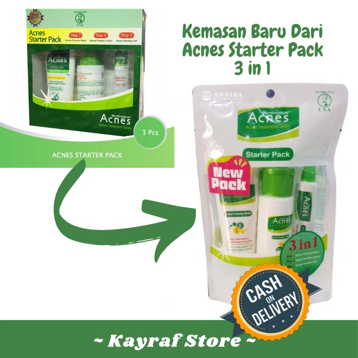 Acnes Starter Pack (isi 3) / paket acnes / skincare acnes / acnes treatment series starter pack
