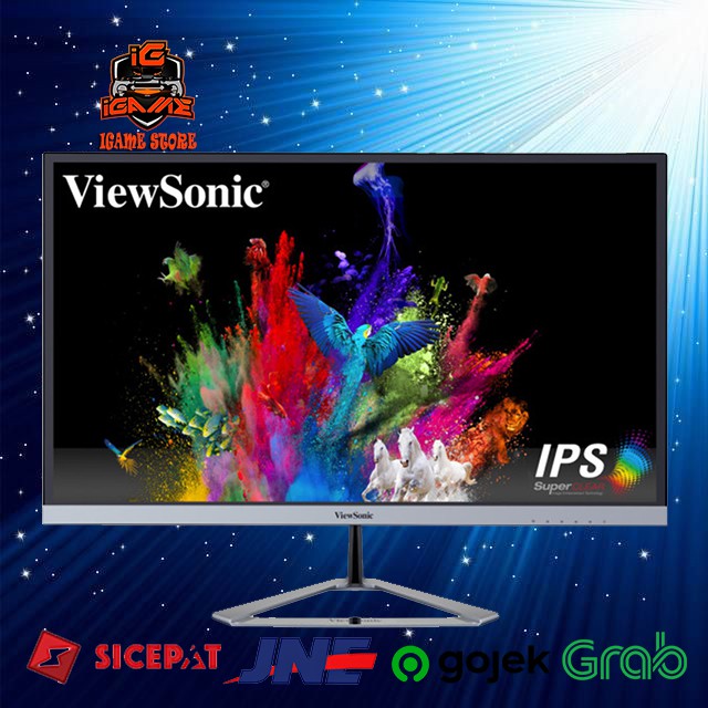 Monitor LED ViewSonic VX2476-SH IPS Monitor With Frameless Bezel 75Hz MANTUL GAN
