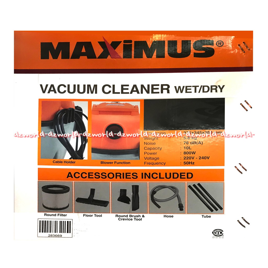 Maximus Vacuum Cleaner 10 L penghisap debu basah dan kering dengan fungsi blower