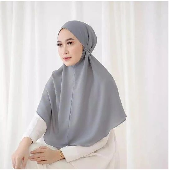 Hijab Khimar Bergo Bahan Moscrepe / Hijab Instant / Hijab Bergo / Hijab Wanita / Hijab Polos / Hijab