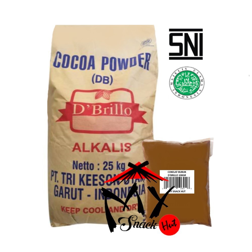 COKELAT BUBUK D'BRILLO 100GR - SERBUK COKLAT ALKALIS DBRILLO ALKALISED CHOCOLATE COCOA POWDER HALAL