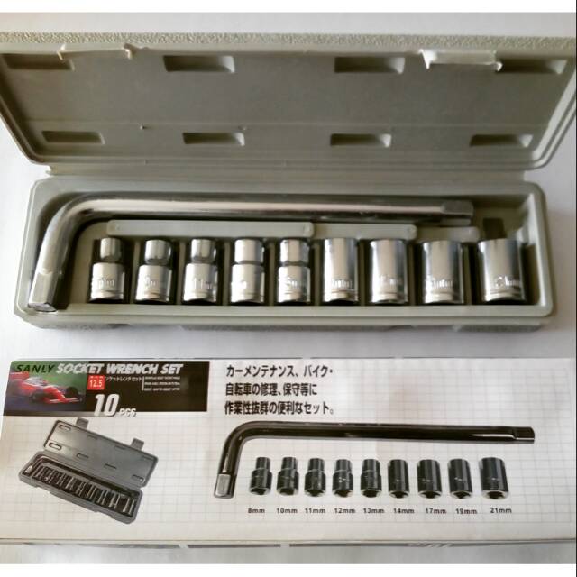 Kunci Sock Isi 10pcs/KUNCI SOCK SOK SET BOX/Kunci Sok 10 Pcs / Kunci Sock Set 10 Pcs / Socket Wrench Set 10 Pcs BERKUALITAS