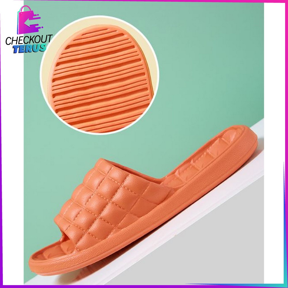 CT S36 Sendal Selop Polos Karet Empuk Import Busa EVA Tebal Korean Style Sandal Slop Rumah Karet Kamar Mandi Tidak Licin