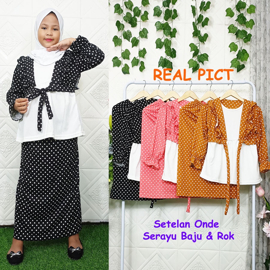 SETELAN ONDE SERAYU BAJU DAN ROK 6-12tahun CARLINA FASHION