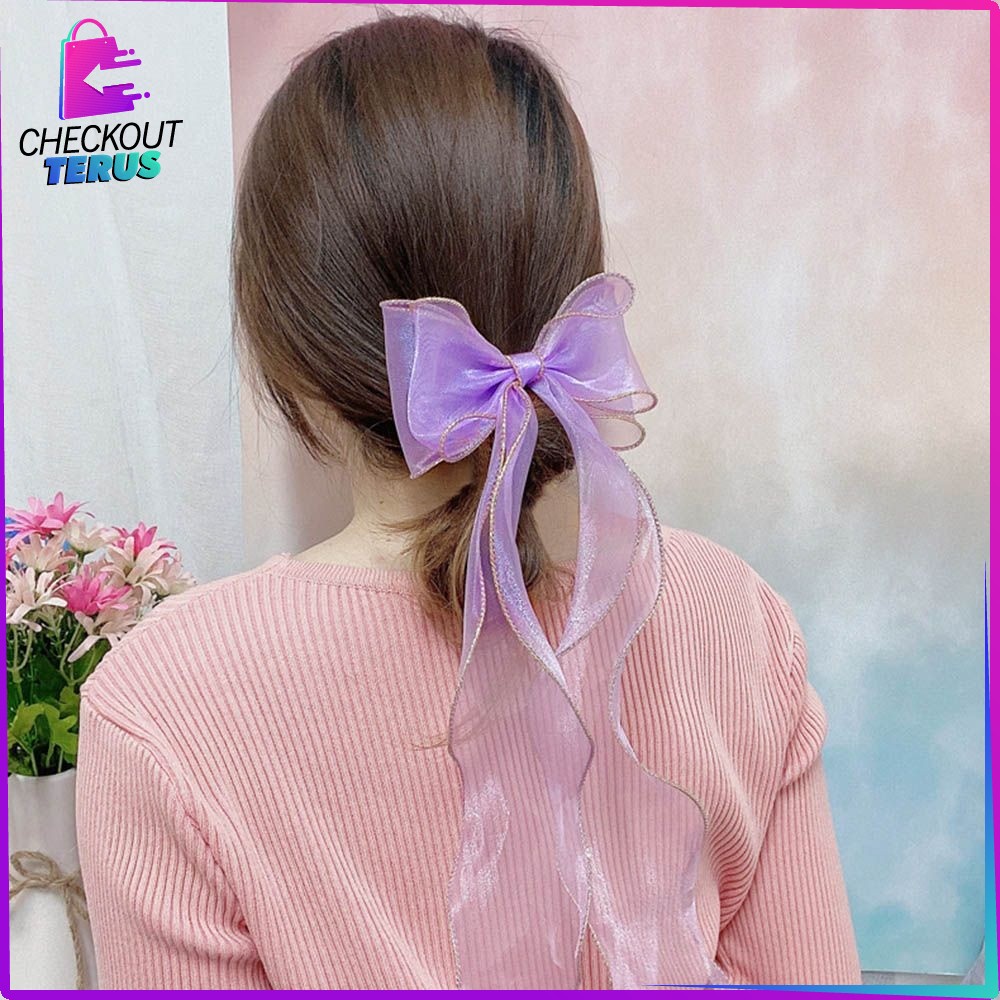 CT C344 Jepit Rambut Korea Pita Jepit ala Korea Untuk Wanita Ribbon Hair Tie Jepitan  Rambut Pita Panjang Anak Perempuan