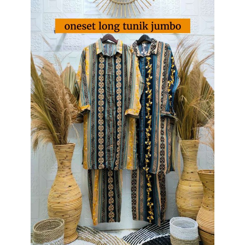 NEW BESTSELLER ONE SET LONG TUNIK JUMBO MALIKA FIT TO XL, LD -/+118CM // ONESET JUMBO MALIKA TERBARU