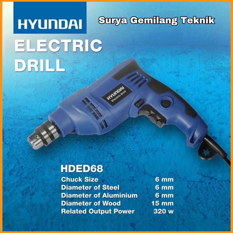 Mesin Bor Listrik Impact Drill Listrik Hyundai Electril Drill 68