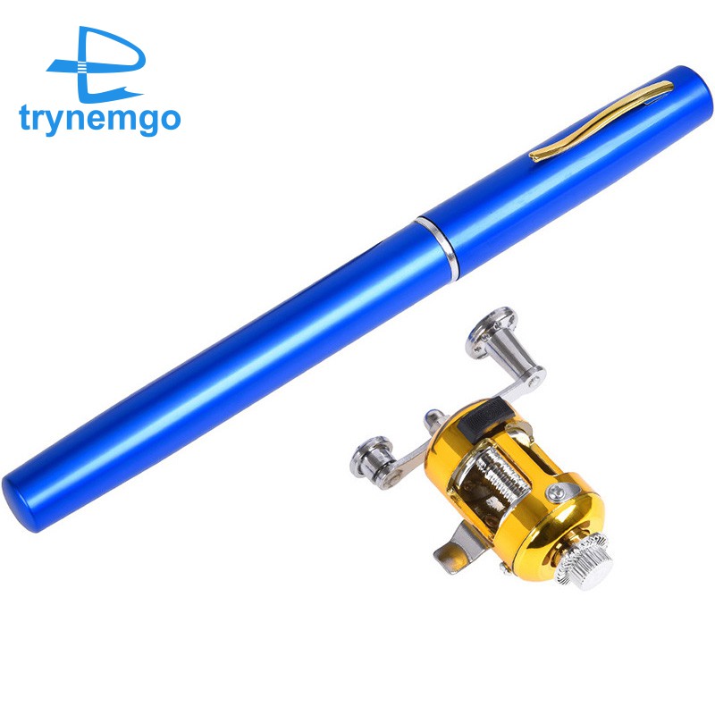 Portable Pocket Mini Pen With Reel Spinning Rod Ultralight Telescopic Fishing Rods Travel Xd Shopee Indonesia