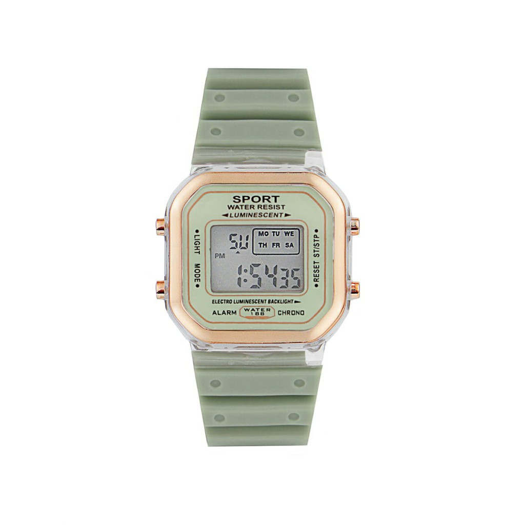 (BW)Jam Tangan Wanita Fashion Korea SS-12 Style Digital Sports kotak