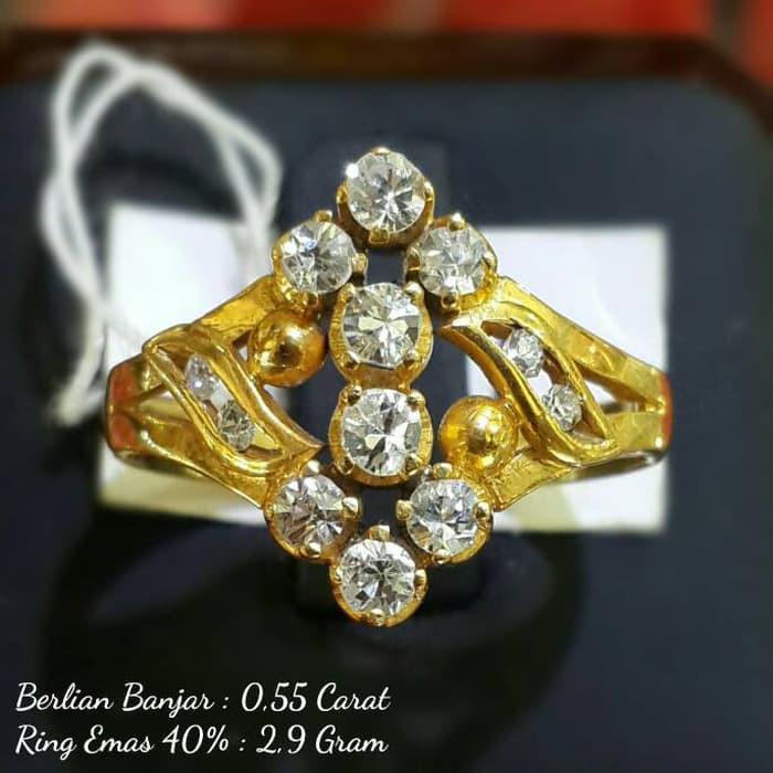 Cincin Wanita Kawin Nikah Original Emas Gold 18k Berlian Diamond Eropa Putih Asli DK1393