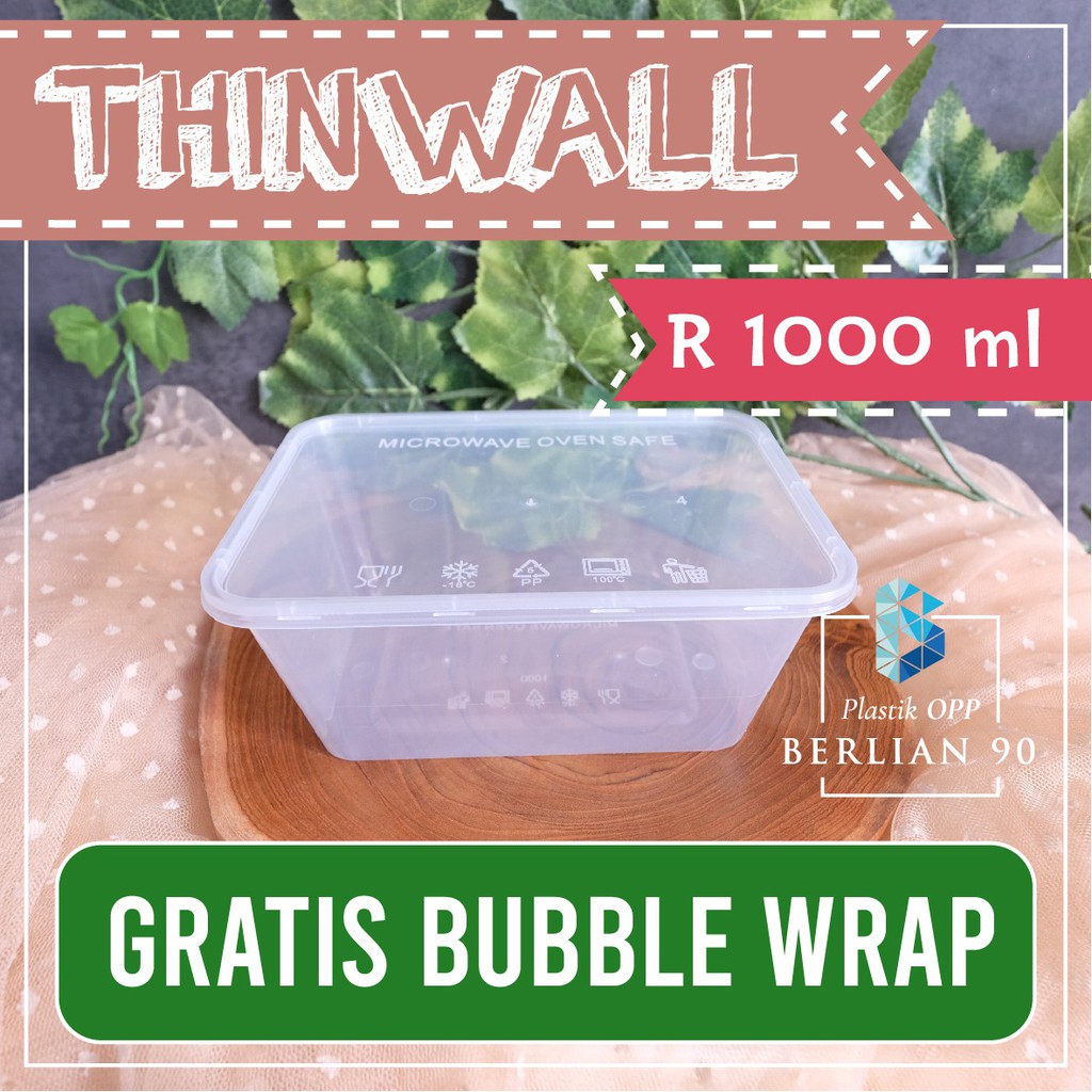 ( ECER ) Thinwall R 1000 ml / Kotak Makan Foodgrade / Food Container Catering Makanan Tebal Termurah