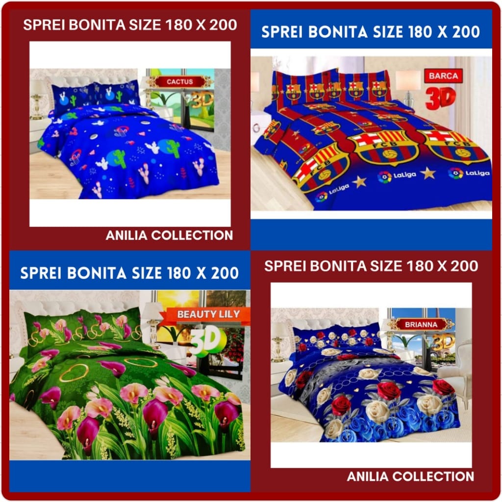 B.SPREI BONITA SIZE 180 X 200 / KING B2 / KASUR NO.1~MOTIF I | Shopee ...