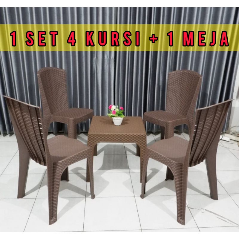 Jual Kursi Plastik Sandaran Apollystar 1 Set 4 Kursi 1 Meja Shopee Indonesia 4213