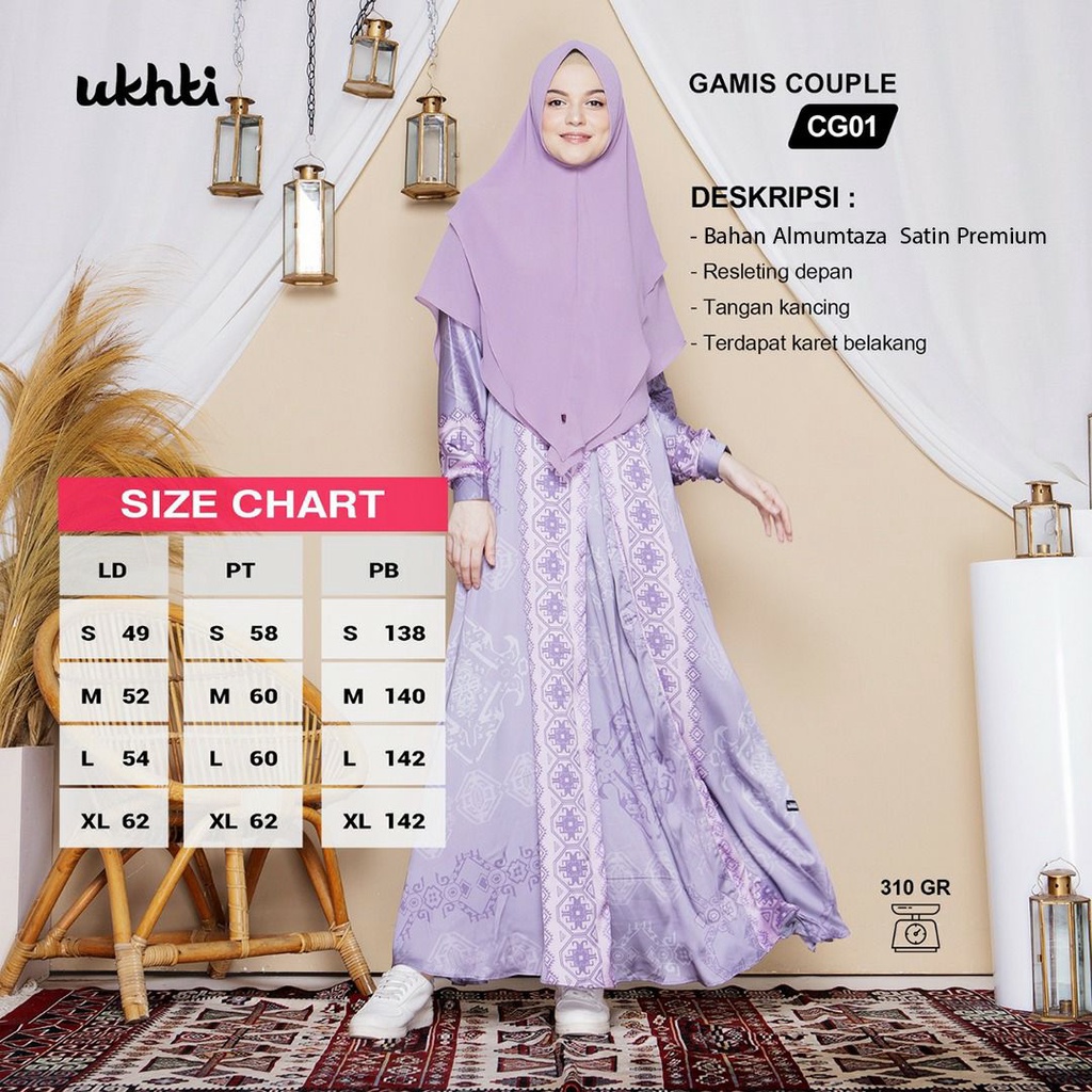 Gamis Baju Busana Wanita Dewasa Syari Modern Kekinian Terbaru Ukhti Munira CG01 Gamis Wanita Couple 