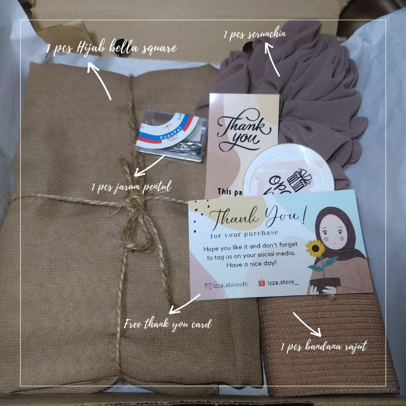 

Hampers gift box hijab bella square | hampers bella square | PAKET A1