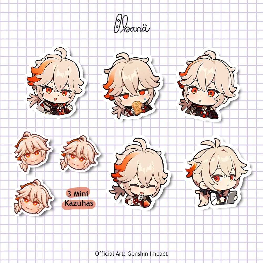 

Stiker Genshin Impact KAZUHA SATU PAKET Sticker Vinyl Waterproof Bijian | BANA
