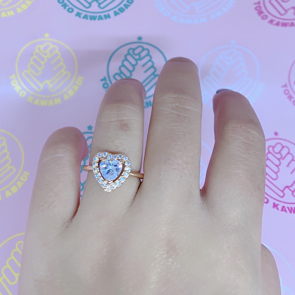 Cincin Xuping Gold Fashion Wanita Motif Permata Gold Rise Perhiasan Wanita *35