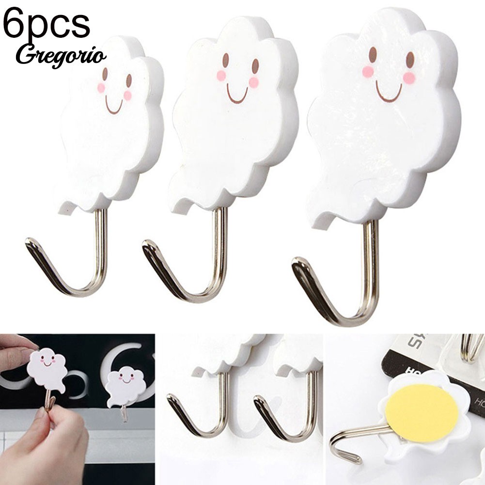 6pcs Gantungan Dinding Pengait Bentuk Awan Untuk Dekorasi 6pcs Gantungan Dinding Pengait Bentuk Awan Untuk Dekorasi