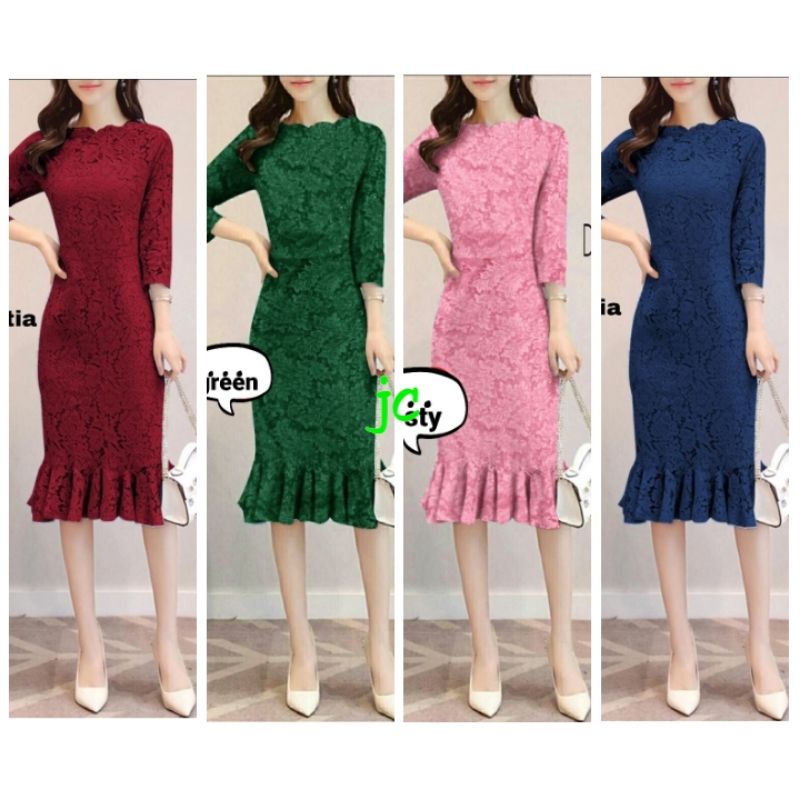 JC/ZR- Dress chyntia Premium / Dress Natal / Dress Sincia / Dress Pesta