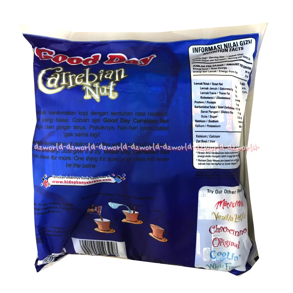 Good Day Carrebian Nut Isi 30sachet Kopi Instan Goodday Gooday Carabian Nut Peanut Kopi Kacang 3in1 Instan Coffee 30pcs