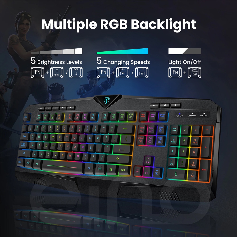 Keyboard Gaming RGB Wired Pictek Keyboard