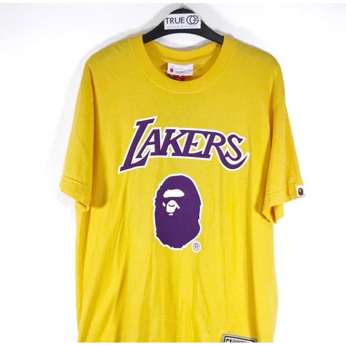 Baru Kaos Baju Obral Combed 30S Distro La Lakers X Bape Polos Custom Lebron |