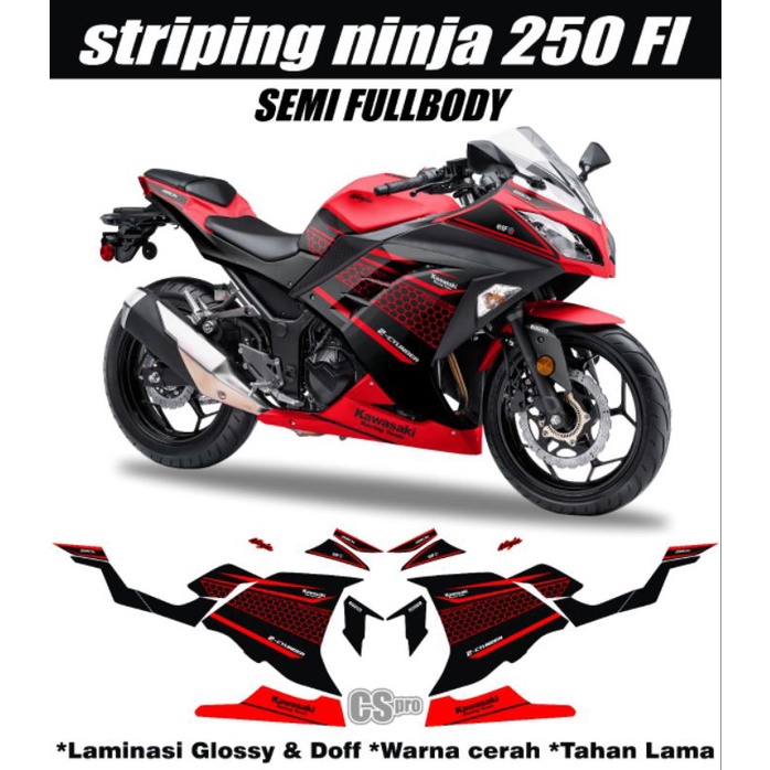 Jual Stiker Decal Striping Motor Ninja Fi Old Decal Sticker Semifull Body Ninja Fi Old