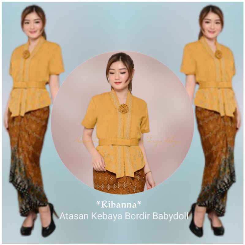 Atasan Kebaya Bordir/ Kebaya Encim Wisuda Senada Floy Modern