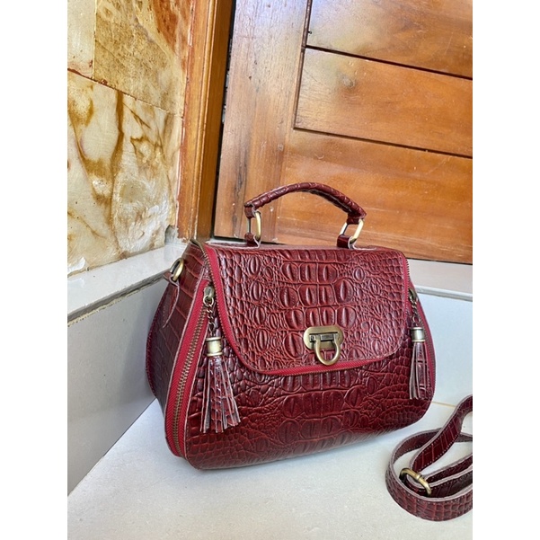 Sakala bag kulit croco sapi asli