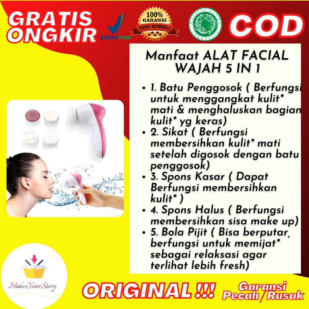 ALAT FACIAL WAJAH 5 IN 1 PERAWATAN WAJAH PAKET PERAWATAN WAJAH ALAT PERAWATAN WAJAH ALAT WAJAH