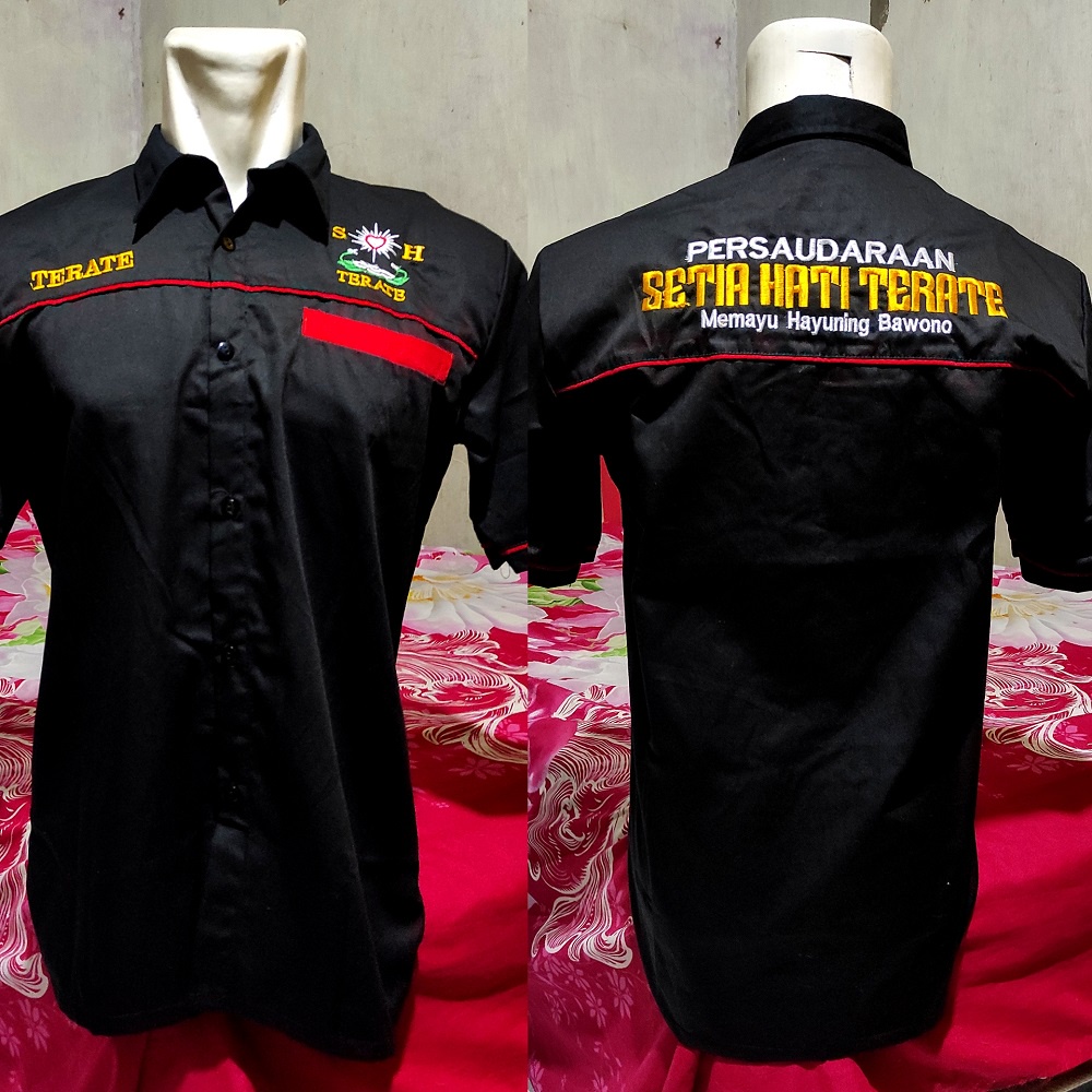 BAJU HEM KEMEJA PSHT BORDIR SH TERATE DISTRO MURAH TERBARU LENGAN PENDEK