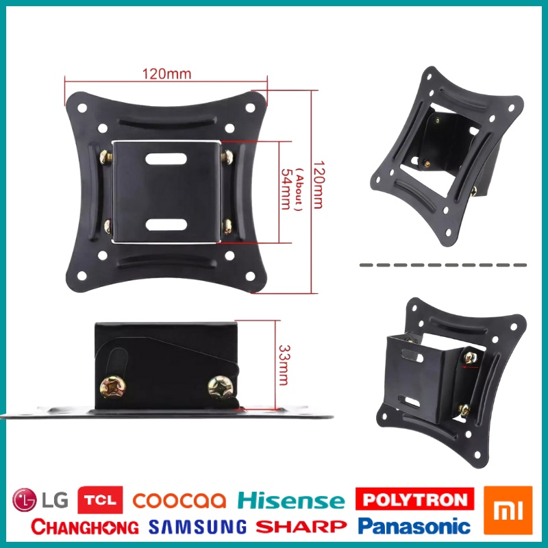 Bracket TV 40 43 32 24 20 19 17 inch Tilt Up and Down BAHAN TEBAL